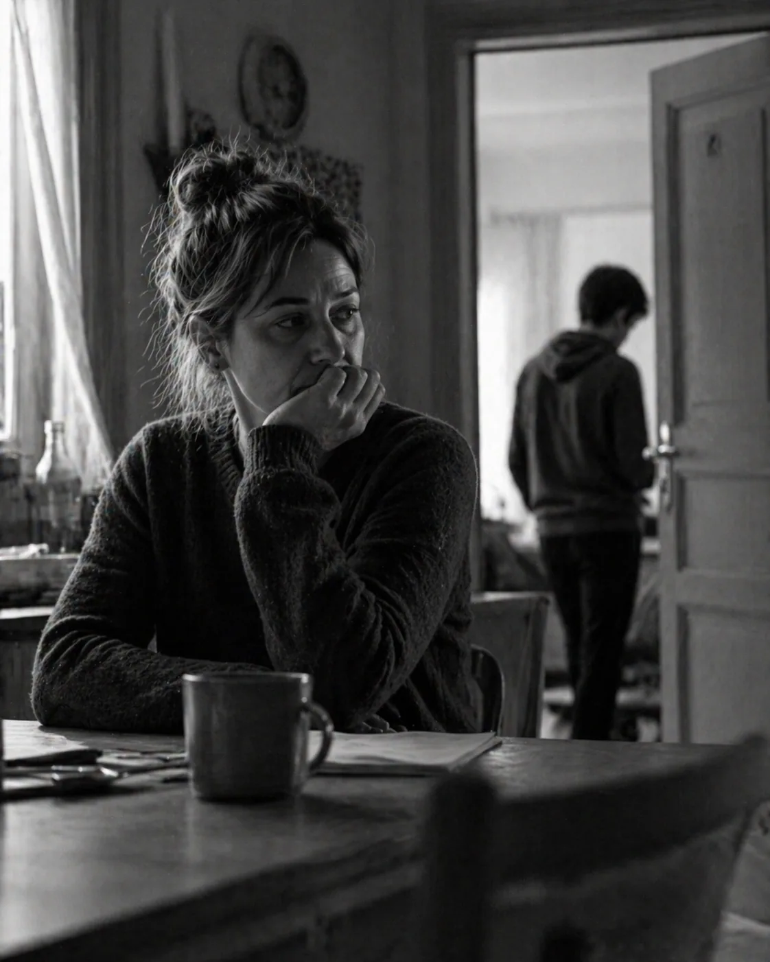 Parent en alerte pendant qu'un adolescent s'éloigne